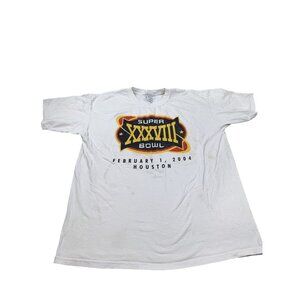 Gildan Super Bowl XXXVIII Commemorative Unisex XLT-Shirt 2004 Houston White